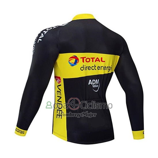 Direct Energie Ropa Ciclismo Culotte Largo 2019 Hombre Mangas Largas Negro AMarillo